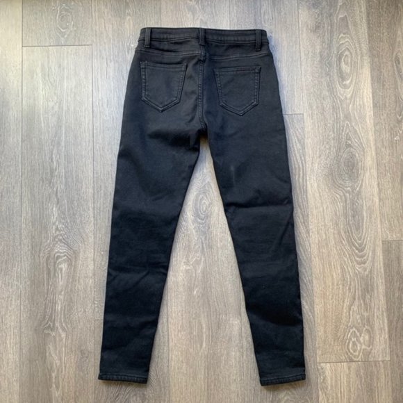 Fleece Lined Black Denim Straight Leg skinny Jeans Mid rise Size 29 - Picture 10 of 10
